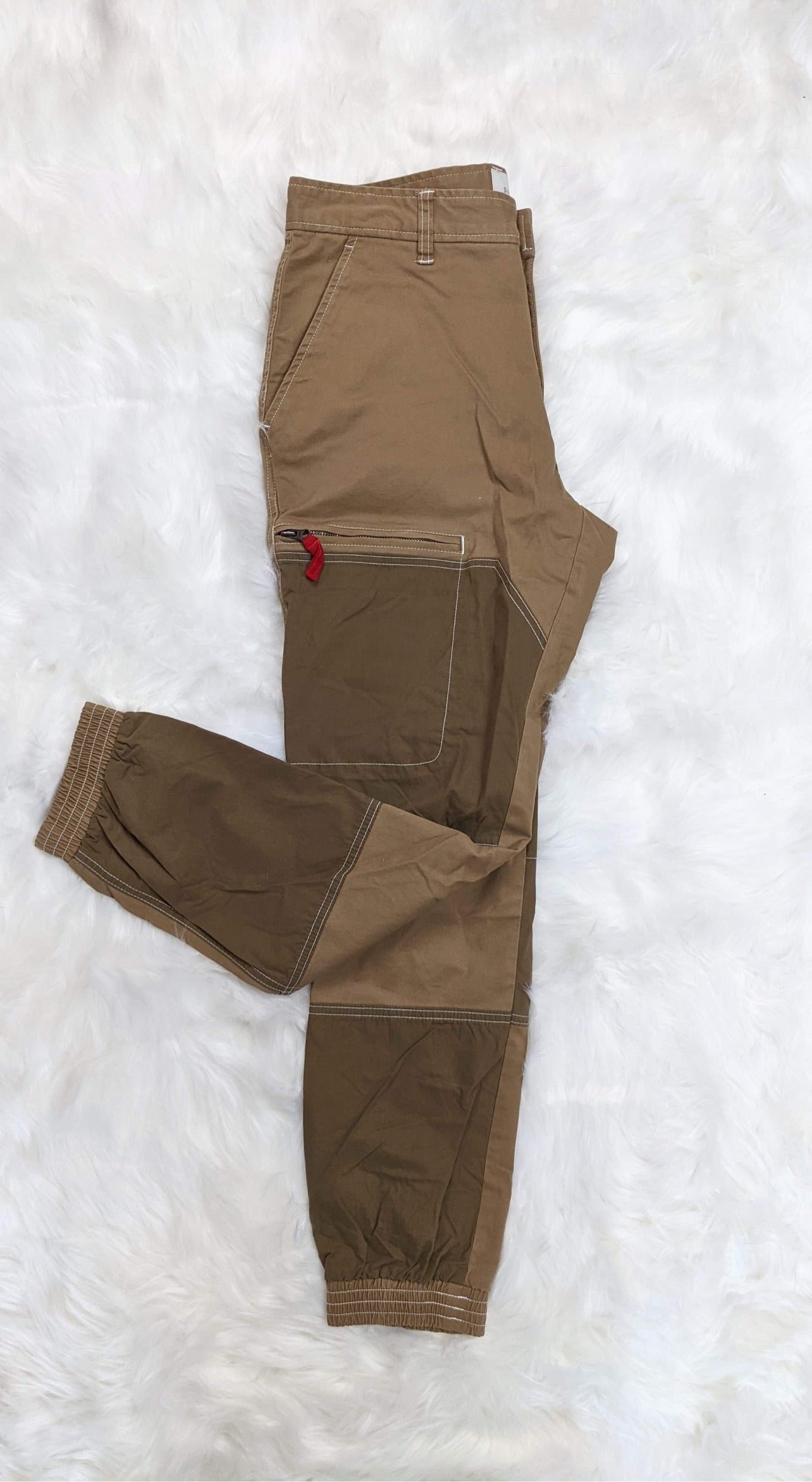 hiking pants cotton double knee patch knees jogger retro streetwear