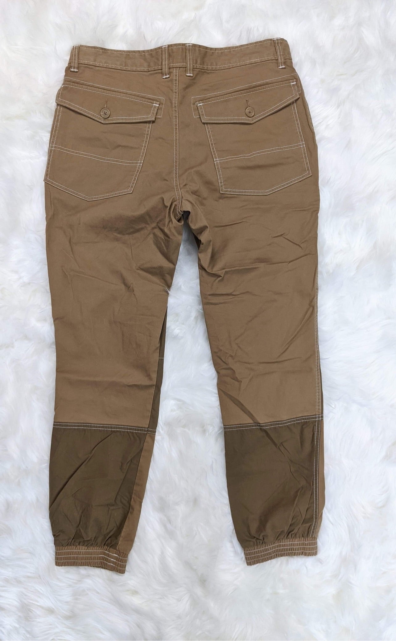 hiking pants cotton double knee patch knees jogger retro streetwear