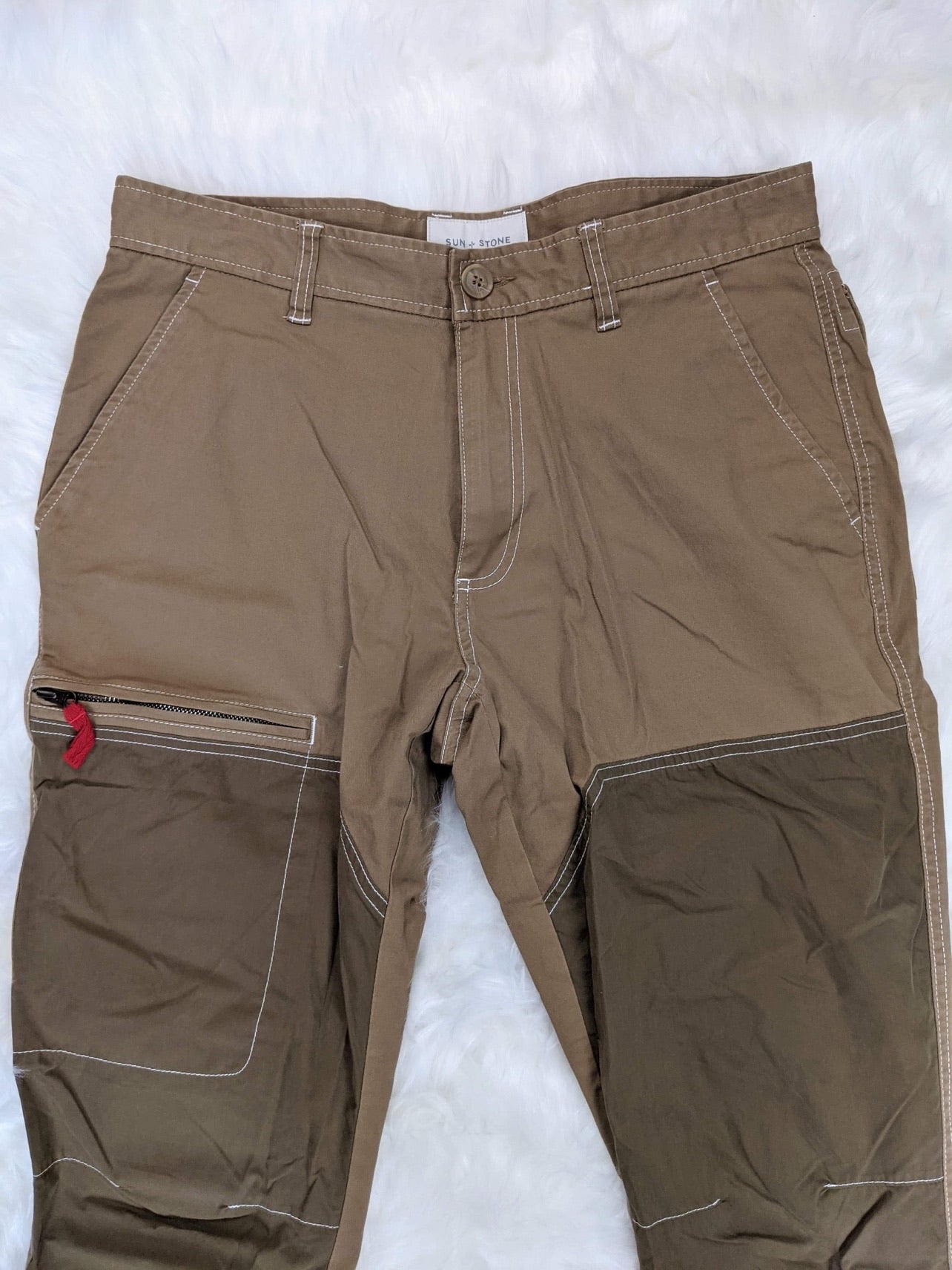 hiking pants cotton double knee patch knees jogger retro streetwear